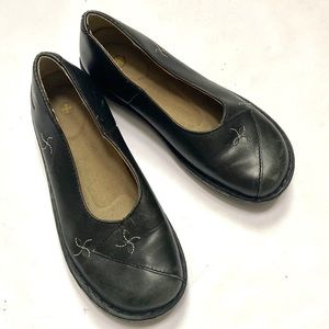 Dr. Martens Embroidered Flats. I shoe polished over the white stitching.